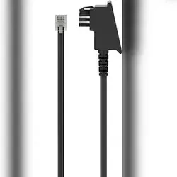 Goobay 68536 TAE-F-Anschlusskabel (Universal-Pin Out), 6 m, Schwarz - TAE-F-Stecker > RJ11/RJ14-Stecker (6P4C)