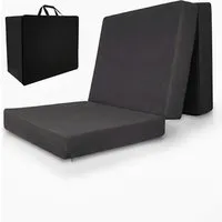 Klappmatratze Premium L Klappmatratze Gästebett faltbar inkl. Husse VS95, 75x195cm, Beautissu, 14 cm hoch, extra dick 14cm Visco-Matratze Härtegrad H3 waschbar Anthrazit