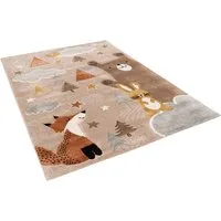 Pergamon Kinderzimmer Teppich Maui Kids - Fuchs und Bär - Teppich fürs Kinderzimmer, schadstoffgeprüft und ideal für Parkett und Laminat, in 5 Größen erhältlich