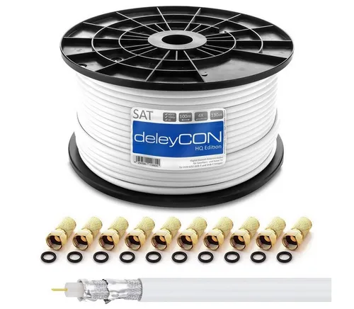 DeleyCon 100m SAT Kabel 130dB von deleyCON