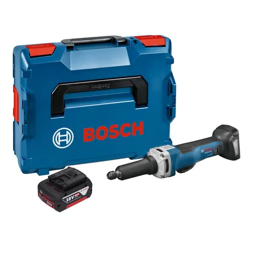 Bosch GGS 18V-23 PLC Professional Geradschleifer mit Akku und L-Boxx - Schleifmaschinen für präzise Ergebnisse, inklusive 1x 5 Ah Akku und L-Boxx für einfachen Transport und Aufbewahrung.