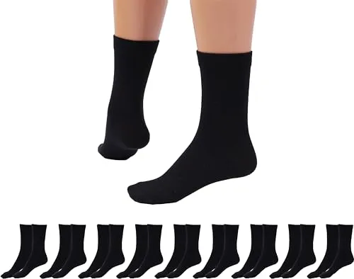 Betz 10 Paar Socken Damen und Herren – Baumwolle mit Komfortbund ohne drückende Naht – Classic – Größen 47 – 50 Farbe Schwarz