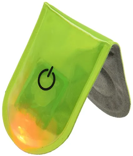ChiliTec Reflektor LED Magnet Clip Neon Gelb Blinkend Rot I Hohe Sichtbarkeit I Fester Halt an Kleidung Schuhen
