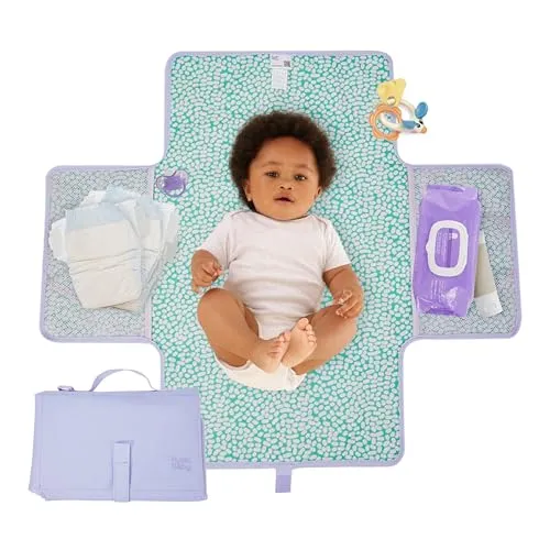 Hylat Baby Wickelunterlage – Faltbare & Abwaschbare Wickelmatte für Unterwegs – Leichte, Tragbare, mit Taschen & Klettverschluss – Hygienische Wickelunterlage für Kinderwagen & öffentliche Toiletten