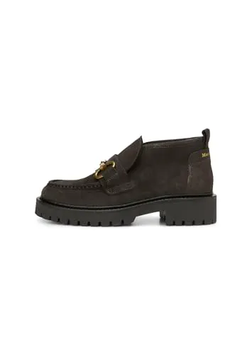 Loafer MARC O'POLO aus Veloursleder, Damen Gr. 41, schwarz - Halbschuhe aus softem Velours-Rindleder mit elastischem Einsatz für einfaches Anziehen. Atmungsaktive Mikrofaser und gepolsterte Ledersohle mit Memory Foam für hohen Komfort. Ideal für jeden Anlass.