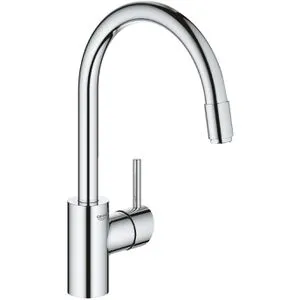 GROHE Küchenarmatur Concetto 32663003 - Hochdruck, 360° schwenkbar - Hochwertige Einhandarmatur aus Messing mit ausziehbarem Auslauf und GROHE EasyDock für müheloses Zurückführen. Ideal für moderne Küchen.