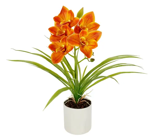 Kunstorchidee Orchidee Phalaenopsis im Topf, I.GE.A., Höhe 40 cm, Blume Kunstblume Seidenblumen Hochzeit Deko Blüte