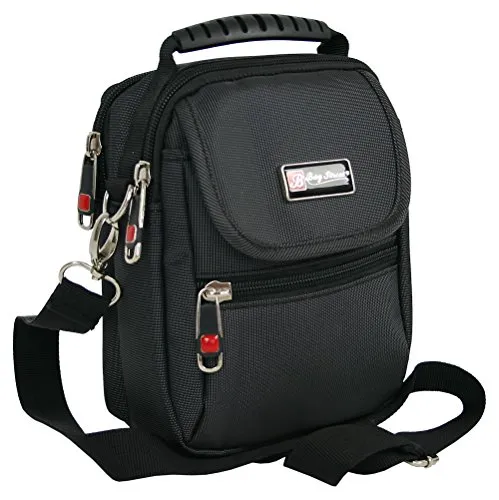 BAG STREET INTERNATIONAL Bag Street – Kleine Umhängetasche für Herren – Umhängetasche Herren Schwarz Crossover-Tasche Auch als Gürteltasche tragbar, Schwarz, Klein