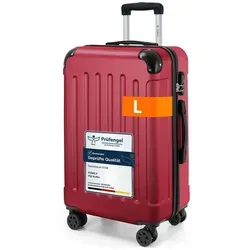 YONSLY Gepäck Suitcase Reisekoffer in Rot mit 360° Lenkrollen