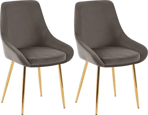 Deluke Esszimmerstuhl 2er Set, Anthrazit, stilvolles Design