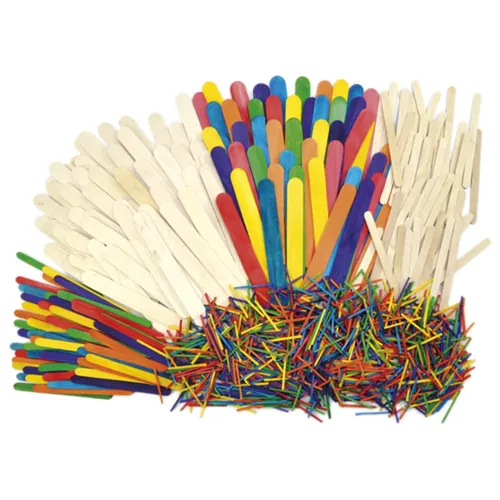 EDUPLAY Holzstäbchen Set, natur/bunt, 1200-teilig (1 Set)