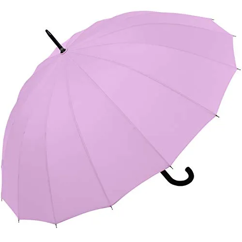 iX-brella Long - hochwertiger Stockschirm 16-teilig mit Automatik sturmfest - Light Lilac