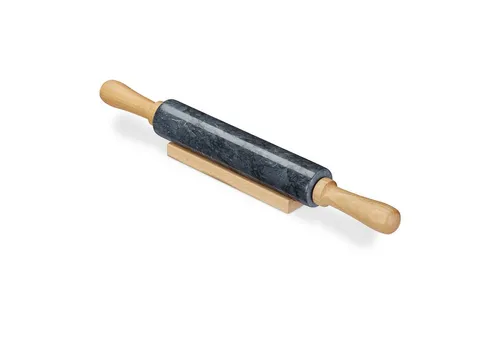 relaxdays Nudelholz Marmor Marmor, schwarz von Relaxdays