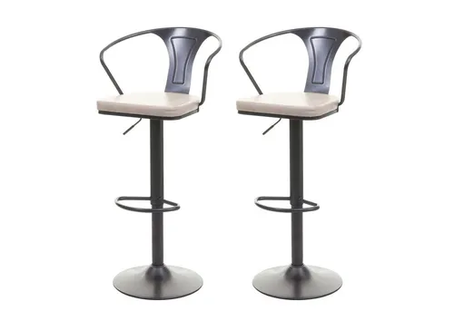 PROREGAL® Barhocker 2x Drehstuhl mit Lehne, Vintage-Design