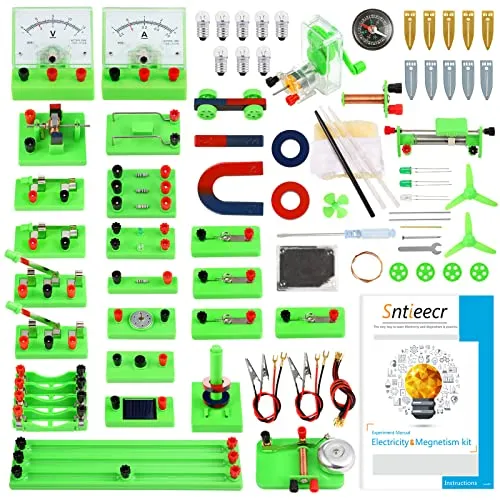 Sntieecr Mint Physik Elektrische Schaltung Lernkit, Science Lab Grundlegende Elektrizität Magnetismus Experiment Bildung Kits für Junior Senior High School Studenten Elektromagnetismus Exploration