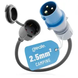 Greate 2x 16A CEE Adapter Schuko Kupplung von greate.