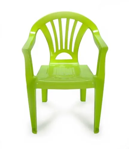 Bubble Store Kinder Gartenstuhl Sitzhöhe 27 cm, für Kinderzimmer, Spielecke oder Garten, Leichter Kunststoff Stapelstuhl (Grün)