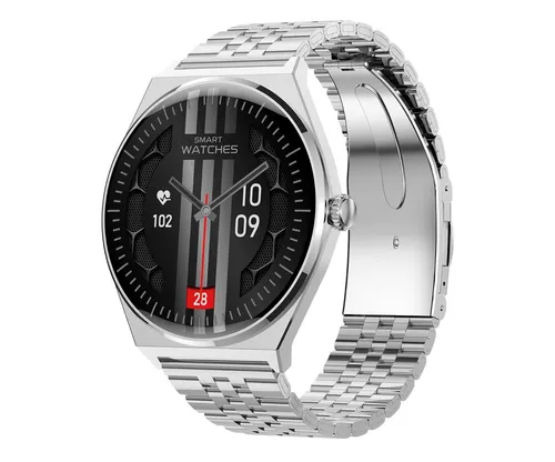 Maxcom Ecowatch 5 Silber 1,43 Zoll AMOLED - Smartwatch mit hochauflösendem AMOLED-Display, ideal für Fitness-Tracking und Benachrichtigungen, kompatibel mit Android und iOS.