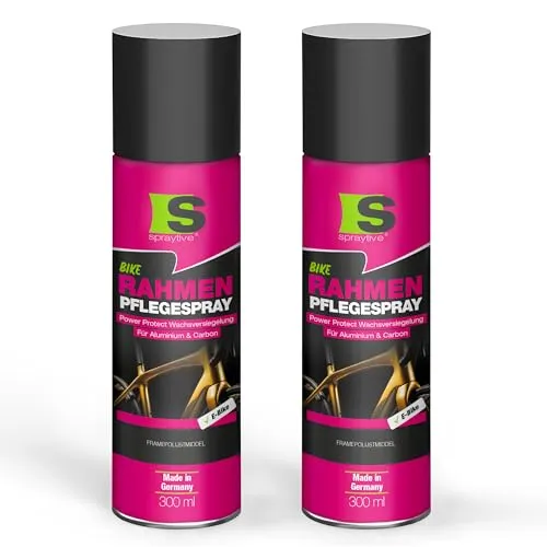 Spraytive 2× 300ml – Rahmen-Pflegespray mit Power Protect Wachsversiegelung – schmutz- & feuchtigkeitsabweisend – für Fahrrad, E-Bike, MTB & Rennrad – Aluminium & Carbon – Lackschutz – Made in Germany