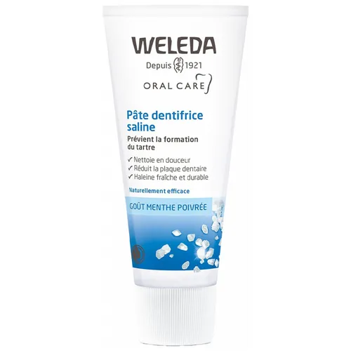 Basierend auf feinen Meersalzkristallen stimuliert die Welda Sole Zahncreme 75 m
