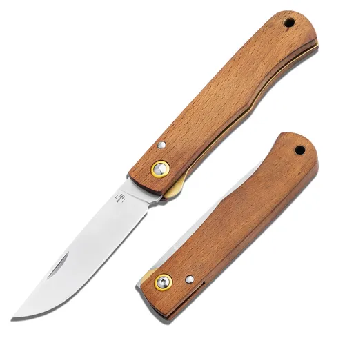BÖKER PLUS® Rusticus Zweihand-Taschenmesser EDC - Praktisches und elegantes Klappmesser mit ergonomischem Holzgriff, ideal für Outdoor-Aktivitäten wie Camping und Wandern. Extrem scharfe Klinge und robustes Design für den täglichen Einsatz.