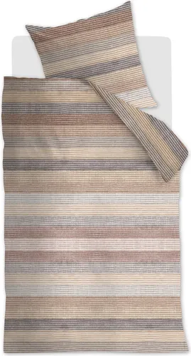 Beddinghouse Bettwäsche Satin, Baumwolle, gestreift, braun natur