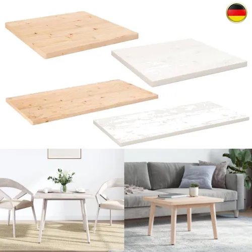 Tischplatte Massivholz Kiefer Rechteckig - Tisch- & Stuhl-Sets aus massivem Kiefernholz mit natürlicher Baumkante, ideal für individuelle und rustikale Möbelgestaltungen.