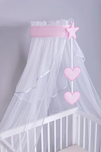 Amilian Babybett Himmel Baldachin für Kinderzimmer - Dekorativer Betthimmel für Babybetten, ideal als Kinderzimmer Deko. Aus hochwertigem Chiffon, schützt vor Sonne und Insekten. Maschinenwaschbar und kombinierbar mit weiteren Amilian Produkten.