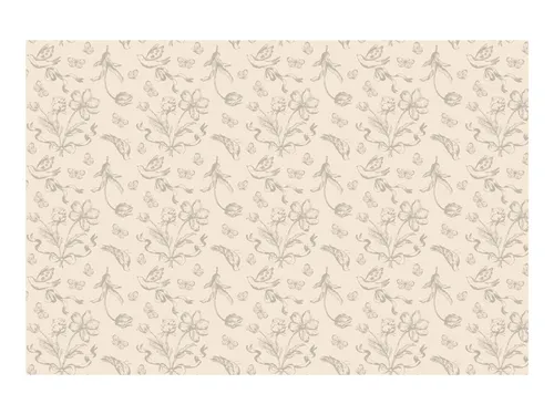Einweg Tischdecke Beige Blumen 180x120 cm PE & Baumwolle Partygeschirr