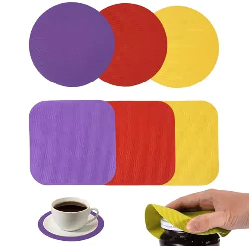 Stück Glasöffner Greifer Pads Flaschenöffner Hilfe, Glasöffner Gummi, Wärmedämmung Pads, Senioren Flaschenöffner Effortless Zubehör Werkzeuge, Glasöffner für Senioren Cap Cracker Dosenöffner Manuell 6
