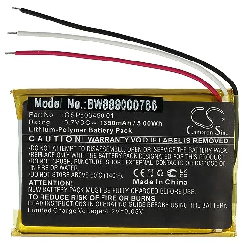 vhbw Akku kompatibel mit JBL Free X TWS Charging Case Ladestation (1350 mAh, 3,7 V, Li-Polymer)