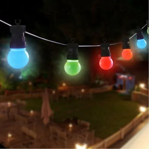 LED Biergarten-Lichterkette 20er Partylichterkette - Lichterkette für Außen, ideal zur stimmungsvollen Beleuchtung von Partys und Gartenfesten mit 20 energieeffizienten LEDs.