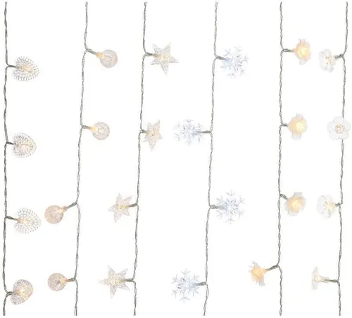 LED Lichterkette Stern Rose Eiskristall Kugel Herz Blume  Innen 1,10m Stückpreis