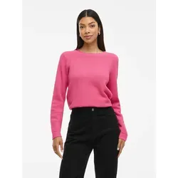 Vila Rundhalspullover VIDALO O-NECK L/S KNIT TOP- NOOS - Strickpullover aus Feinstrick-Baumwolle, ideal für gemütliche Tage und vielseitig kombinierbar für Büro oder Freizeit.