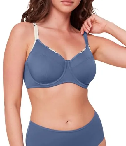 Triumph Damen Summer Allure W sd 01 Bikini Top, Atlantis, 38D - Bikinioberteile für Damen, minimiert die Brustoptik mit Bügeln und bietet optimalen Halt dank Power-Mesh und verstellbaren breiten Trägern.