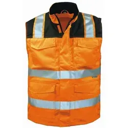 elysee Arbeitsweste MIRKO Warnschutzweste - Unisex in signalorange-schwarz, Gr. L - Funktionsjacken mit 3M Reflexstreifen für optimale Sichtbarkeit, atmungsaktiv und wasserdicht, ideal für Sicherheit am Arbeitsplatz.
