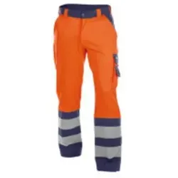 Lancaster Warnschutzhose, neonorange/dunkelblau, Größe 48 - Arbeits- & Schutzkleidung mit hohen Sicherheitsstandards: EN ISO 20471 zertifiziert, ausgestattet mit Reflexstreifen und mehreren praktischen Taschen für optimale Funktionalität.