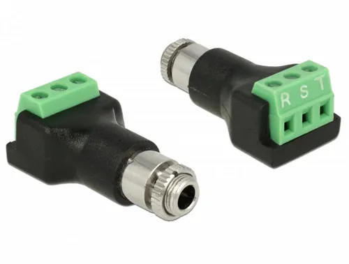 DeLOCK 65878 - 3-Pin 3,5 mm Adapter, ideal für präzise Audio-Verbindungen mit Edelstahl-Schraubentyp