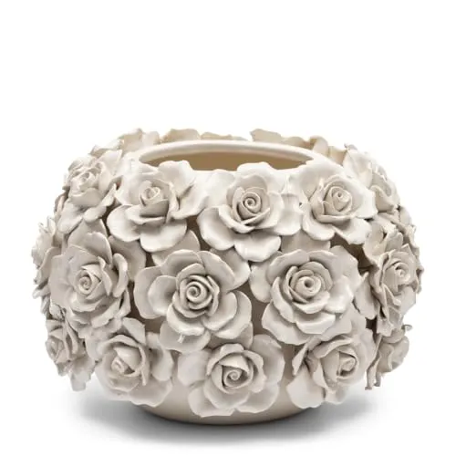 Rivièra Maison Dekovase Vase Rose (S) - Dekovase in zartem Rosendesign, ideal für stilvolle Arrangements und ein elegantes Wohnambiente.