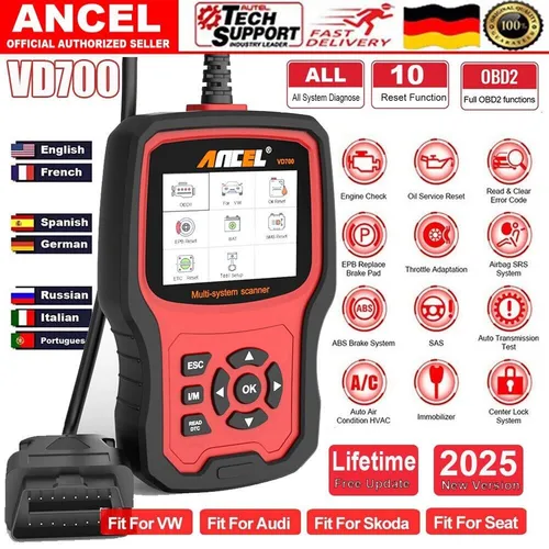 Produktbild Ancel VD700 Pro KFZ Diagnosegerät OBD2 Scanner für VAG 2025