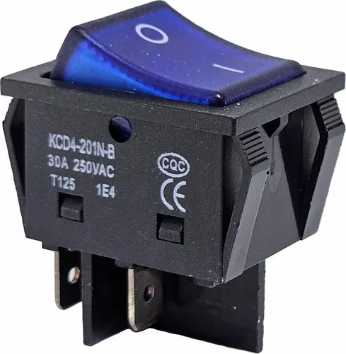 Wippschalter Blau 30A 2504 Pin, Einbaumaß 30x22mm Ein-Aus-Kippschalter beleuchtet