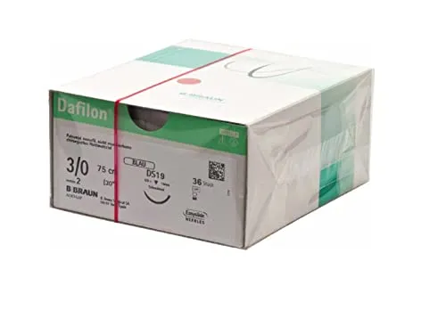 Produktbild B. Braun Dafilon blau DS 19, USP 3/0, 75cm, 36 Stück