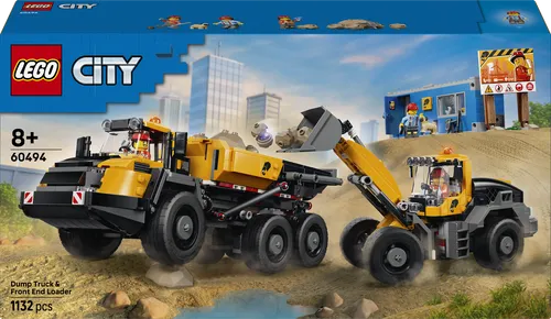 LEGO® City 60494 - Kipplaster und Schaufellader - Vollständiges Set mit 1132 Teilen für kreative Bauabenteuer. Ideal für Kinder ab 8 Jahren, fördert die Fantasie und das Spielen in der LEGO CITY Welt.