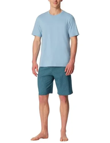 Schiesser Herren Schlafanzug kurz Rundhals - Bequemes Nightwear Set - Bequemer Herren Schlafanzug kurz mit Rundhalsausschnitt. Ideal für entspannte Nächte und erholsame Schlafmomente.