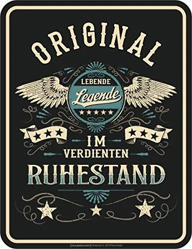 Original RAHMENLOS Deko Blechschild als Geschenk für Rentner
