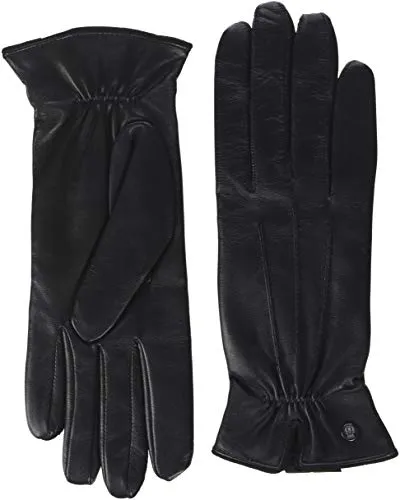 Roeckl Damen Klassiker Gerafft Handschuhe, Schwarz (Black 000) - Handschuhe & Fäustlinge für Damen, mit feinem Gummizug für perfekten Sitz und Komfort