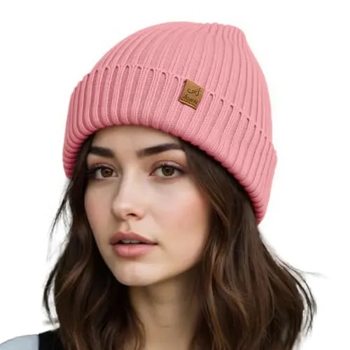 ACUSHLA wasserdichte, Winddichte Beanie Mütze, Winter Warme Unisex Wintermütze Strickmütze Dehnbare Weiche Wollmütze mit Bündchen und Dickem Warmem Futter Geschenk für Freundin männer Frauen