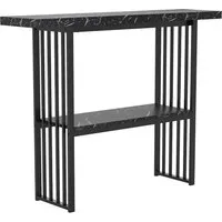 Costway Beistelltisch Marmor Optik Schwarz – 2 Ebenen von Costway