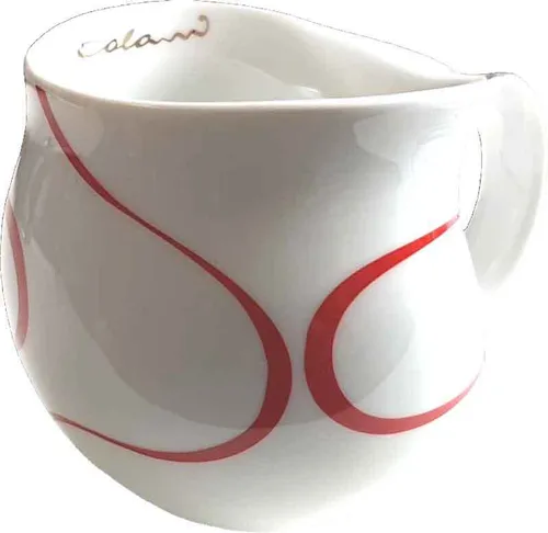 Colani Kaffeebecher Loop Red - Modernes Design - Thermobehälter aus hochwertigem Porzellan, dekoriert im modernen Stil, ideal für stilvolle Kaffeepausen.