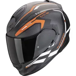 Scorpion EXO-491 Kripta Integralhelm - Matt Schwarz/Orange/Weiß, XS - Motorradhelm mit fortschrittlichem Ram-Air-Belüftungssystem und integrierter SpeedView® Sonnenblende für optimalen Fahrkomfort und Sicht.
